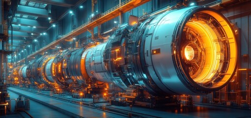 Poster - Futuristic Engine Assembly: A Glimpse into Advanced Manufacturing