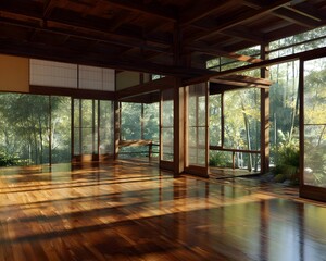 Poster - Zen Interior Design A Minimalist Approach to Achieving Tranquility Serene Spaces Harmonious Elements Embracing Simplicity Clean Lines and Natural Materials Peaceful Ambiance