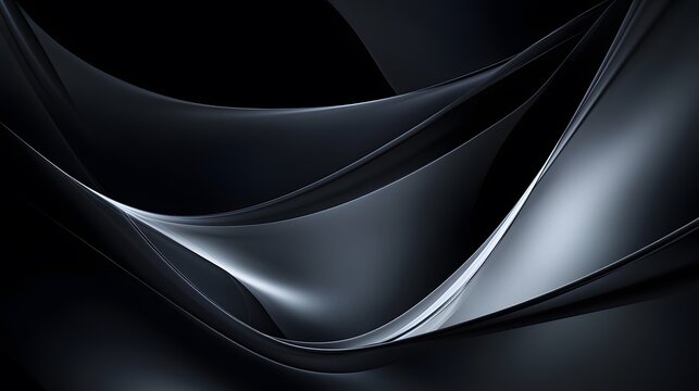 Abstract design with dark grey and silver flowing lines.
