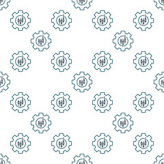 Poster - Gear with candlestick pattern vector trading settings thin line seamless pattern