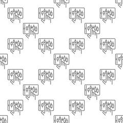 Poster - Tablet with candlestick pattern on screen vector electronic trading linear seamless pattern