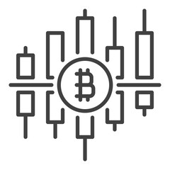 Poster - btc candlestick pattern vector bitcoin trading icon or sign in thin line style