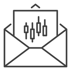 Poster - Message with candlestick pattern vector outline icon or symbol