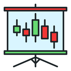 Poster - trading presentation vector colored icon or symbol