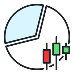 Poster - trading pie chart vector financial statistics colored icon or sign