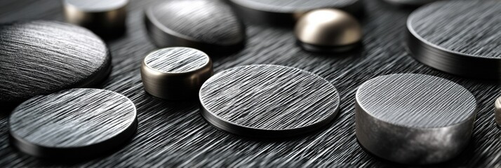 Poster - Detailed Macro of Brushed Metal and Ceramic Blend Textures Showcasing Precision in Implant Design and Craftsmanship Generative AI