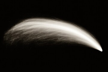 Poster - abstract, ethereal, comet-like streak of light against a stark black background. a hazy, wispy, ligh