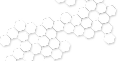 Canvas Print - abstract white lines hexagons honeycomb wallpaper, modern futuristic wallpaper, futuristic nature ba