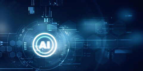 2d illustration Artificial Intelligence (AI) concept