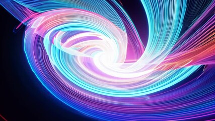Poster - Vibrant Futuristic Background: Stunning Abstract Animation with Bright Luminous Waves and Dynamic Gradient Flow