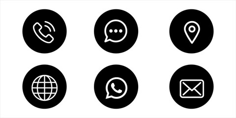 icon set black and white