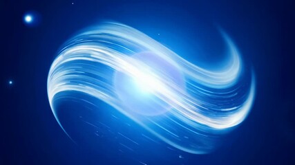 Poster - Ethereal Animation of Luminous Swirling Orbs on a Deep Blue Backdrop in Stunning Seamless Motion