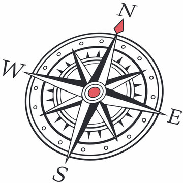 compass vector icon white background 