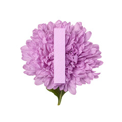 Poster - Elegant Purple Flower with Light Check Mark Symbol Overlaid