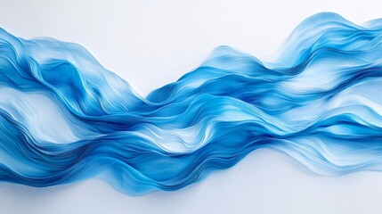 Aufkleber - Elegant Blue Wave Abstract Background Design with Soft Gradient Effect
