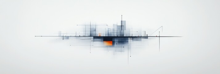 Poster - Abstract cityscape with flowing lines
