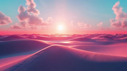 Wall Mural - explore an enchanting desert landscape bathed in warm hues. this footage captures the serene beauty 
