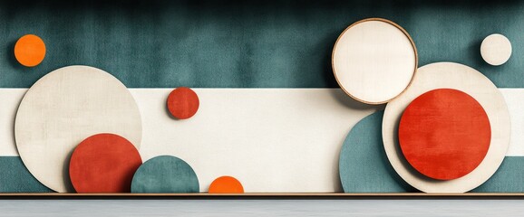 Poster - Geometric wall art featuring layered circles in various colors