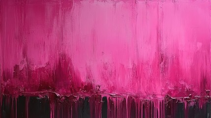 Poster - Abstract painting featuring deep pink and crimson hues transitioning to black at the bottom edge. Textured brushstrokes create a dynamic effect