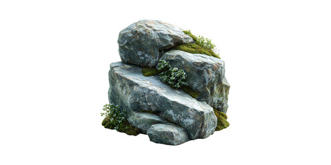 Wall Mural - natural rock formation with moss and small flowers. symbolizes nature's resilience and tranquility i