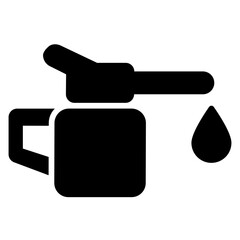 Poster - Dispensing Oil Can with Single Droplet Minimalist solid Art Design. 42 pixels editable
