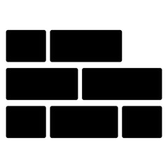 Poster - Brick wall layout with rectangular shapes in black solid design. 42 pixels editable
