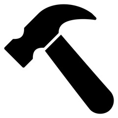 Poster - Hammer solid Icon Simple Design Tool for Construction and Home Repair. 42 pixels editable