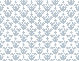 Fototapete - Flower geometric pattern. Seamless vector background. White and gray ornament