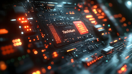 Poster - Futuristic circuit board