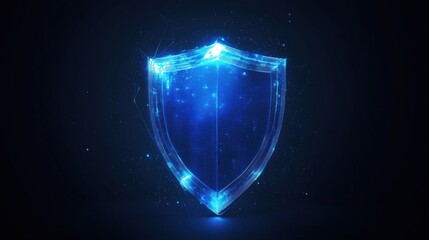 Poster - Digital shield symbol representing cybersecurity and data protection technology
