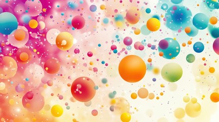 Poster - colorful abstract background with vibrant bubbles and soft gradients