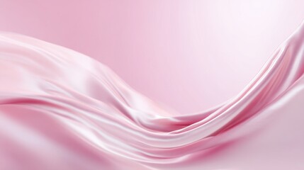 Aufkleber - Soft pink silk fabric flowing gracefully, creating a smooth and elegant texture with subtle highlights and shadows.