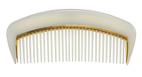 Isolated White and Gold Hair Comb