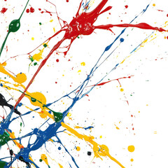 Poster - Colorful paint splatters create an abstract design showcasing vibrant hues and creative expression