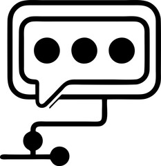 Poster - Connected communication bubble with three dots