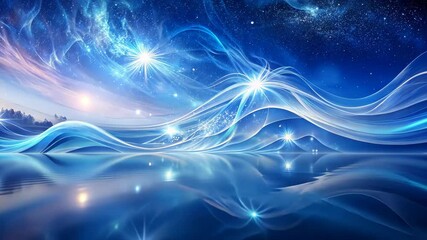 Wall Mural - Celestial Dream A Tranquil Journey Through a Mystical Galaxy of Light and Water