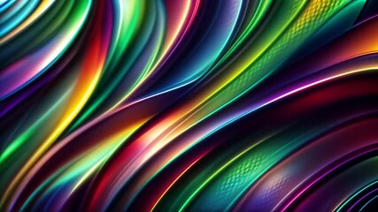 Wall Mural - Abstract background with neon liquid colorful waves, colors shift and blend seamlessly, producing a dynamic and vibrant effect. Loop animation, seamless endless footage.