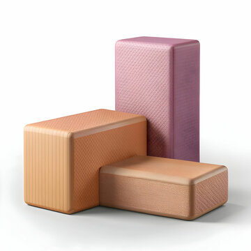 A pair of yoga blocks displayed on a transparent background, highlighting their clean design,