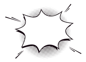 Aufkleber - Blank comic speech bubble or burst balloon. Isolated vector illustration.