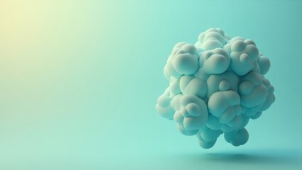 Poster - SerenityOS. Soft cloud. Blue sphere. Abstract shape. 3D render. Smoot