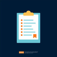 Poster - Business Icon Illustration Featuring a Checklist on a Clipboard for Project Management and Task Organization