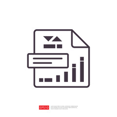 Poster - Business Icon Illustration Featuring Data Report with Charts and Graphs Showcasing Analytical Growth in a Professional Environment