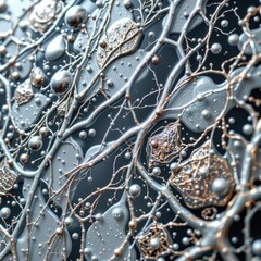 Poster - a close up image of a textured glass surface with intricate patterns, creating a visually appealing and unique background for design projects.