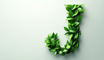 Poster - Green letter J formed from leaves