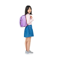 Aufkleber - ランドセルを背負った小学生の女の子　手作業で精密に切り抜いた背景透過全身写真PNG