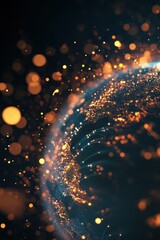 Wall Mural - Abstract Cosmic Energy Sphere with Glowing Particles in Space.