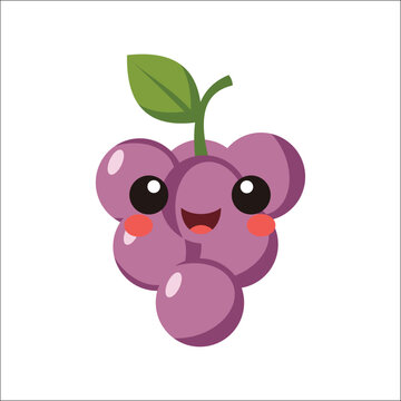 Grape With Funny Cartoon Face