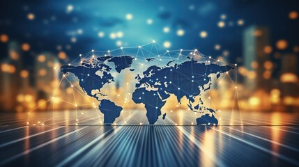Wall Mural - logistics international delivery concept, world map with logistic network distribution on background