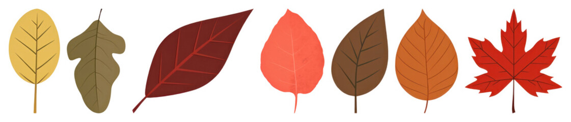 Wall Mural - png minimalistic red leaf illustration, transparent background