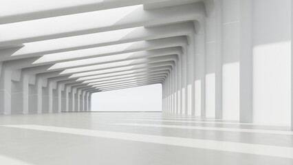 Aufkleber - Abstract of future architectural tunnel, Rhythm of structure design, Pattern of modern architecture, 3d rendering.